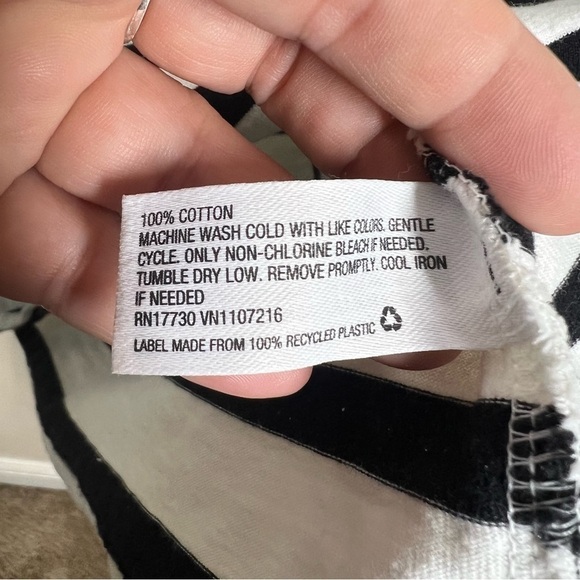 The Nines by HATCH Maternity Stripe 3/4 Sleeve Dress Size XS Black White - Picture 8 of 9